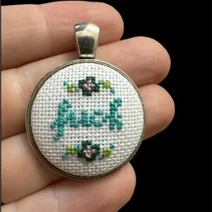 Handmade fu*k necklace keychain funny gift